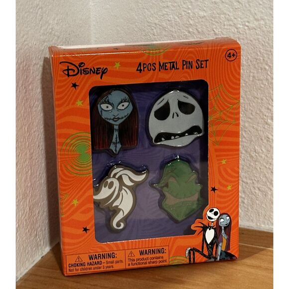 Disney Accessories - Disney Nightmare Before Christmas Metal Pins 4-pc Set NIB
